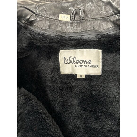 Vtg 80s Wilson Leather Jacket Womens 8 Motorcycle Cafe Black Lined Biker Retro - Picture 9 of 10